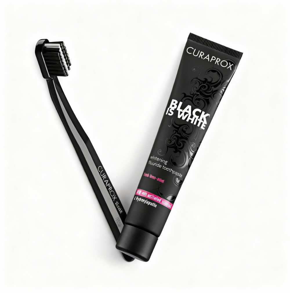 Curaprox Black is White Escova Preta +Pasta Preta 90ml