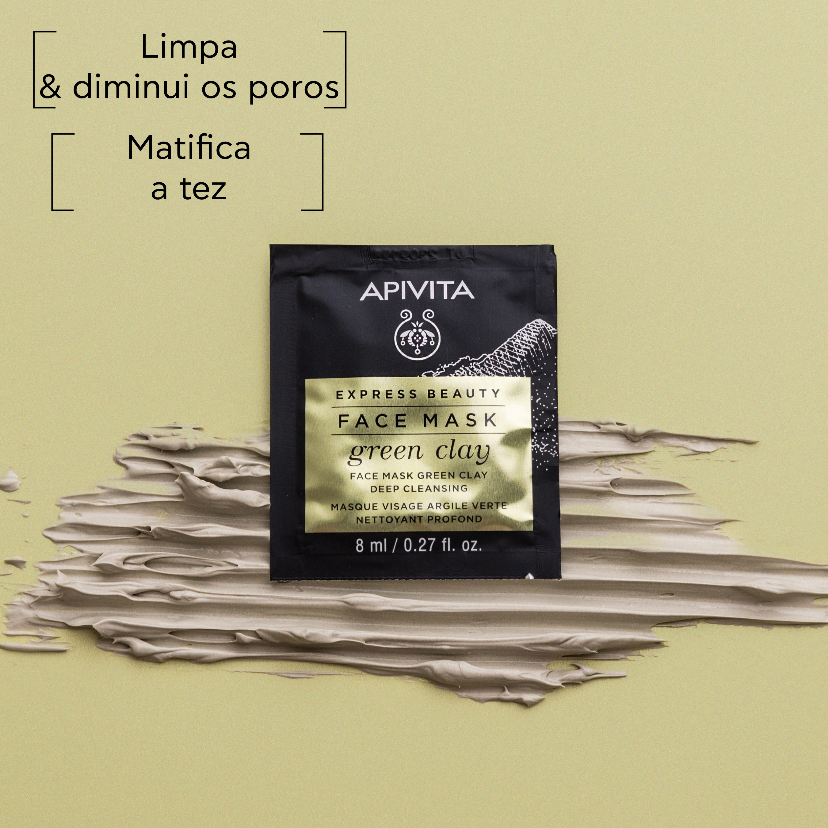 Apivita Express Beauty Green Clay Máscara Limpeza Profunda 2x8ml