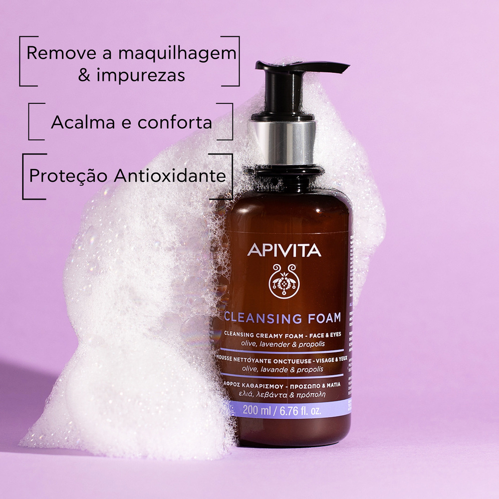 Apivita Cleansing Foam Espuma de Limpeza Rosto e Olhos 200ml
