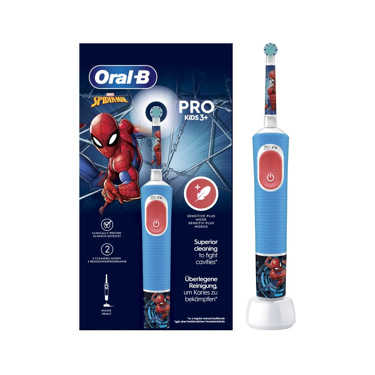 Escova de Dentes Elétrica Oral-B Infantil Homem-Aranha Vitality Pro Azul