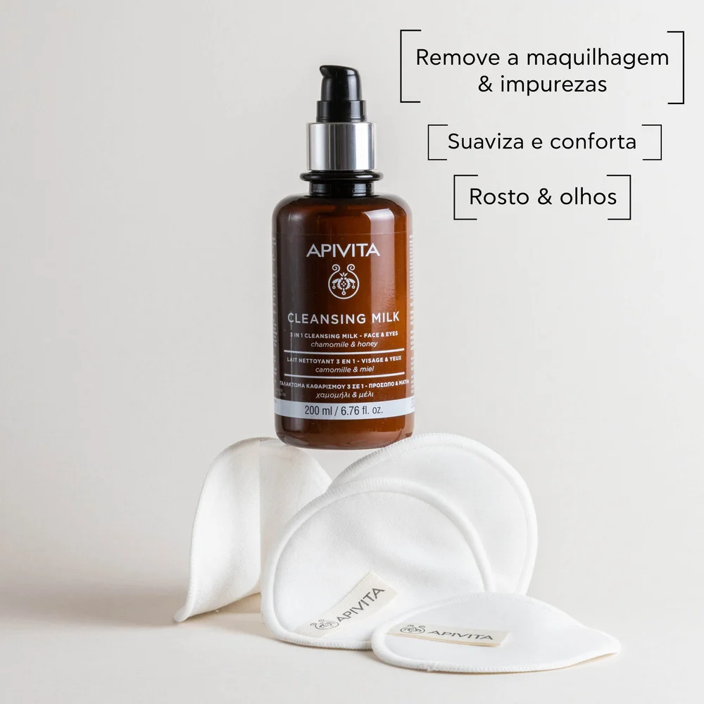 Apivita Leite de Limpeza 3 em 1 Rosto e Olhos 200ml