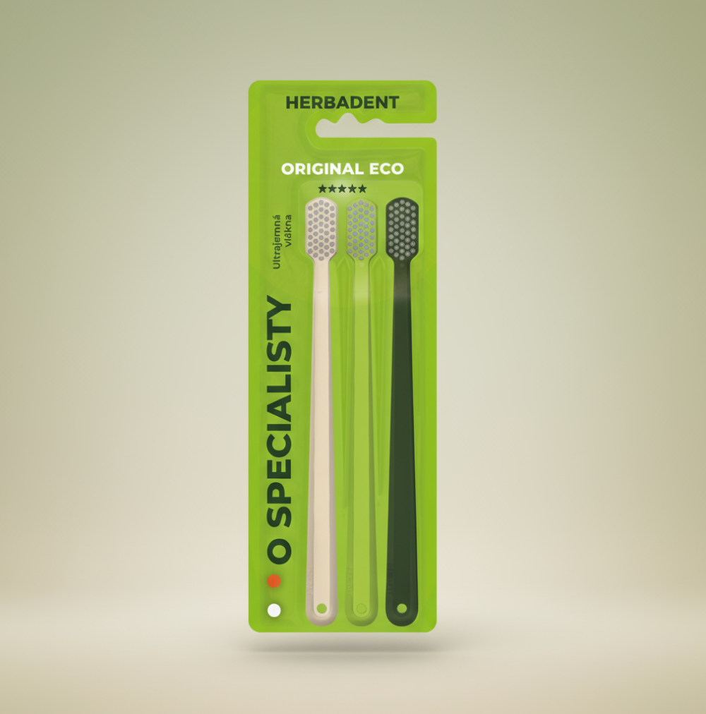 Herbadent Original Eco Escova Média Pack  3 unid